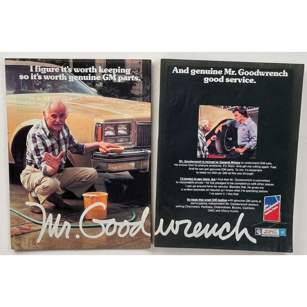 Mr Goodwrench GM Vintage Print Ad 1980s Quality Service and Parts